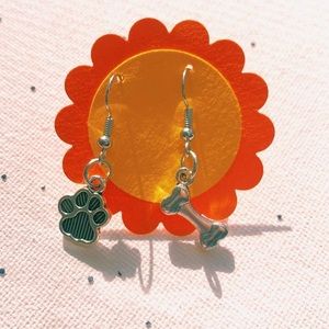 Mismatched pet themed handmade earrings